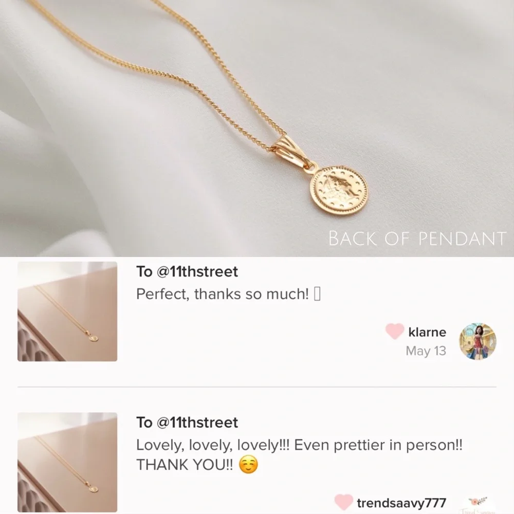 Petite Goddess Coin Necklace | 18k Gold Filled - Picture 8 of 8